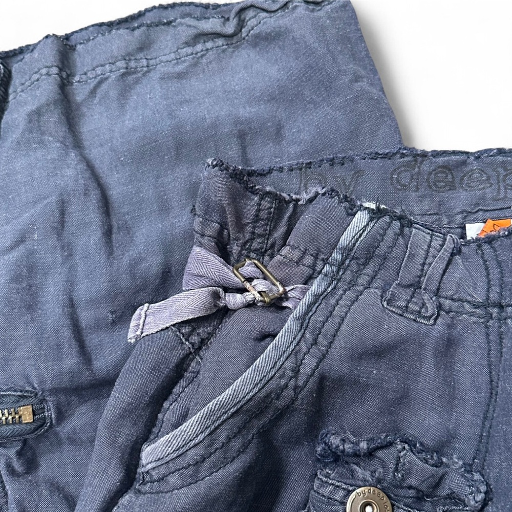 By Deep Los Angeles Wide Leg Blue Cargo Utility Pants Y2K style S - Picture 7 of 7
